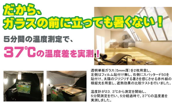 ガラスの前に立っても暑くない!5分間の温度測定で37℃の温度差を実測!